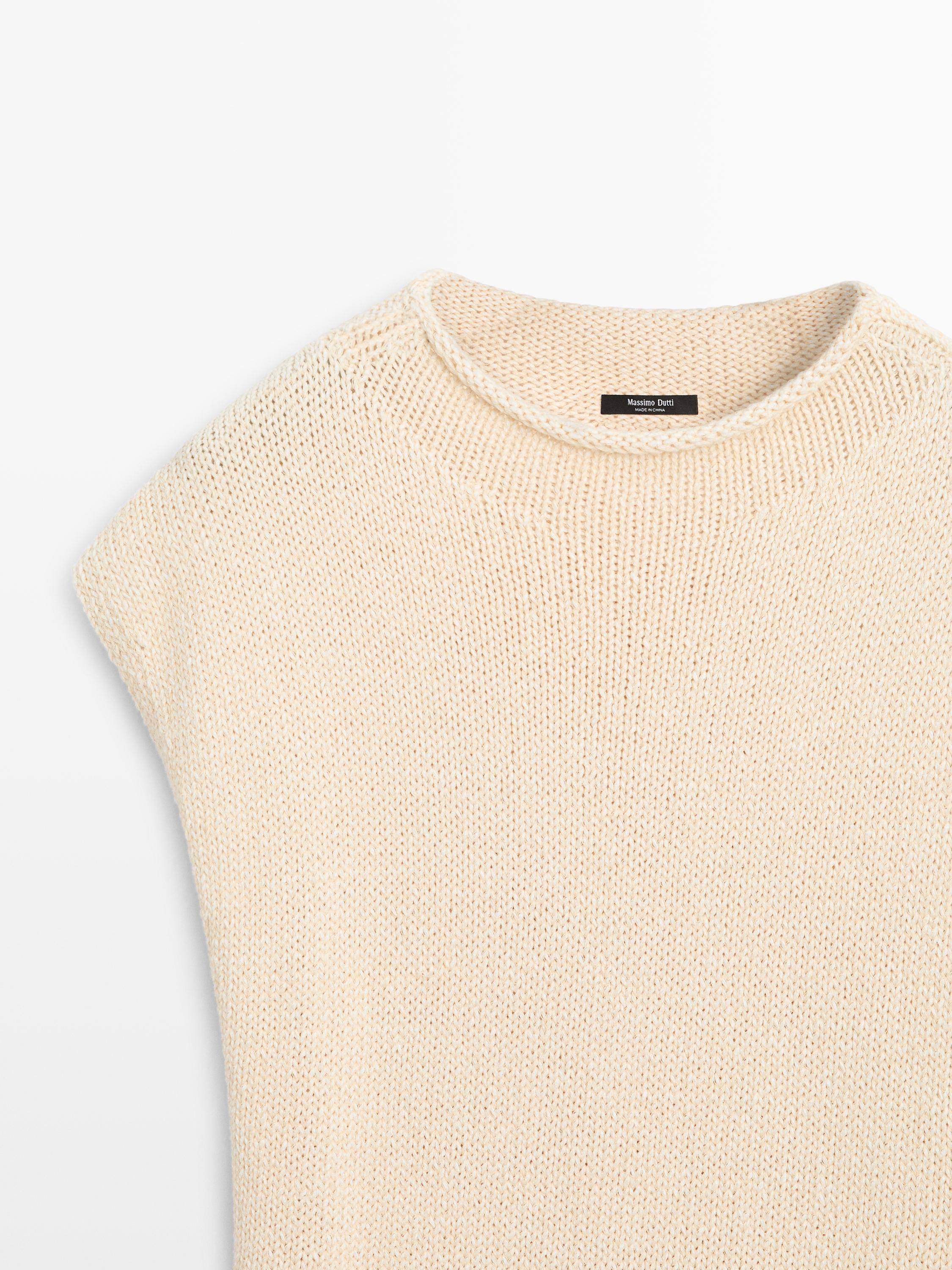 Veste sans manches en maille de coton mélangé